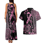 Personalised Aboriginal Ribbons Couples Matching Tank Maxi Dress and Hawaiian Shirt Beautiful Butterflies Breast Cancer Awareness