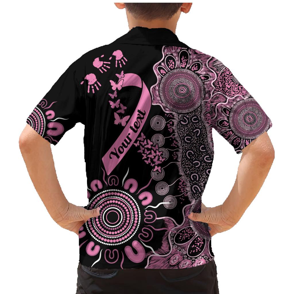 Personalised Aboriginal Ribbons Family Matching Mermaid Dress and Hawaiian Shirt Beautiful Butterflies Breast Cancer Awareness