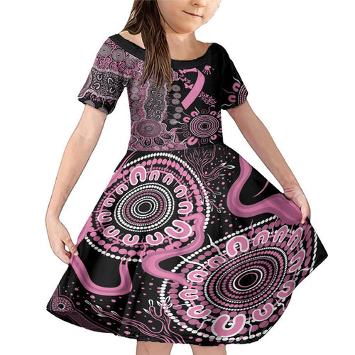 Personalised Aboriginal Ribbons Family Matching Mermaid Dress and Hawaiian Shirt Beautiful Butterflies Breast Cancer Awareness