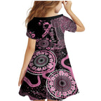 Personalised Aboriginal Ribbons Family Matching Mermaid Dress and Hawaiian Shirt Beautiful Butterflies Breast Cancer Awareness