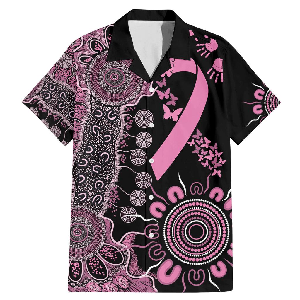 Personalised Aboriginal Ribbons Family Matching Mermaid Dress and Hawaiian Shirt Beautiful Butterflies Breast Cancer Awareness