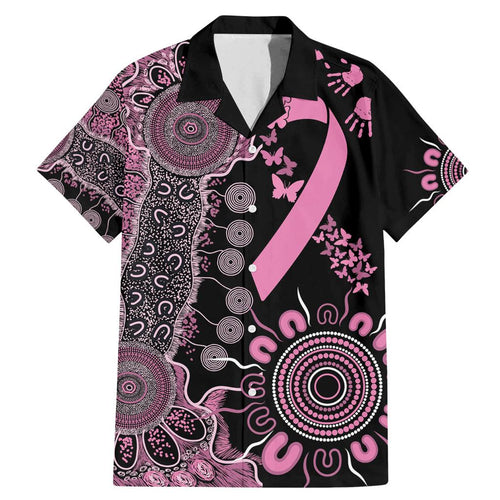 Personalised Aboriginal Ribbons Family Matching Mermaid Dress and Hawaiian Shirt Beautiful Butterflies Breast Cancer Awareness