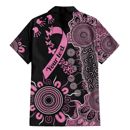 Personalised Aboriginal Ribbons Family Matching Mermaid Dress and Hawaiian Shirt Beautiful Butterflies Breast Cancer Awareness