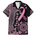 Personalised Aboriginal Ribbons Family Matching Short Sleeve Bodycon Dress and Hawaiian Shirt Beautiful Butterflies Breast Cancer Awareness