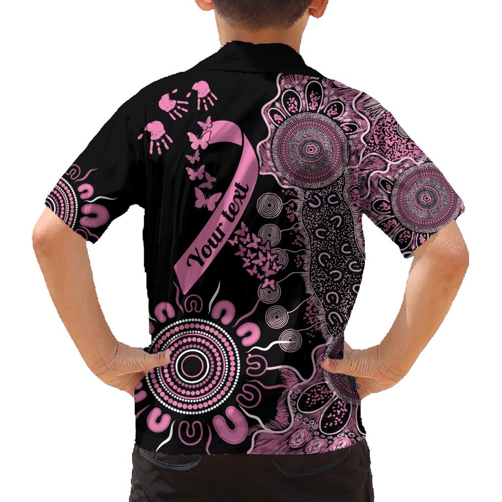 Personalised Aboriginal Ribbons Family Matching Summer Maxi Dress and Hawaiian Shirt Beautiful Butterflies Breast Cancer Awareness