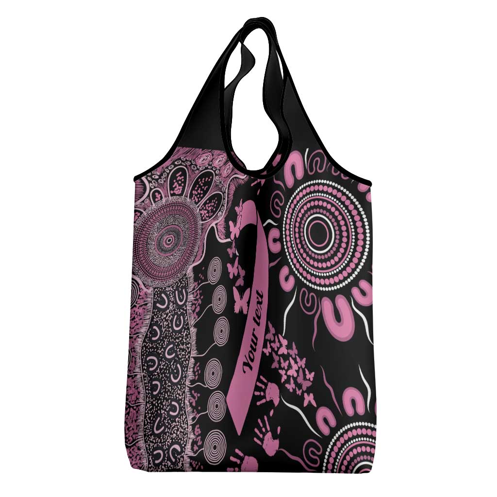 Personalised Aboriginal Ribbons Grocery Bag Beautiful Butterflies Breast Cancer Awareness