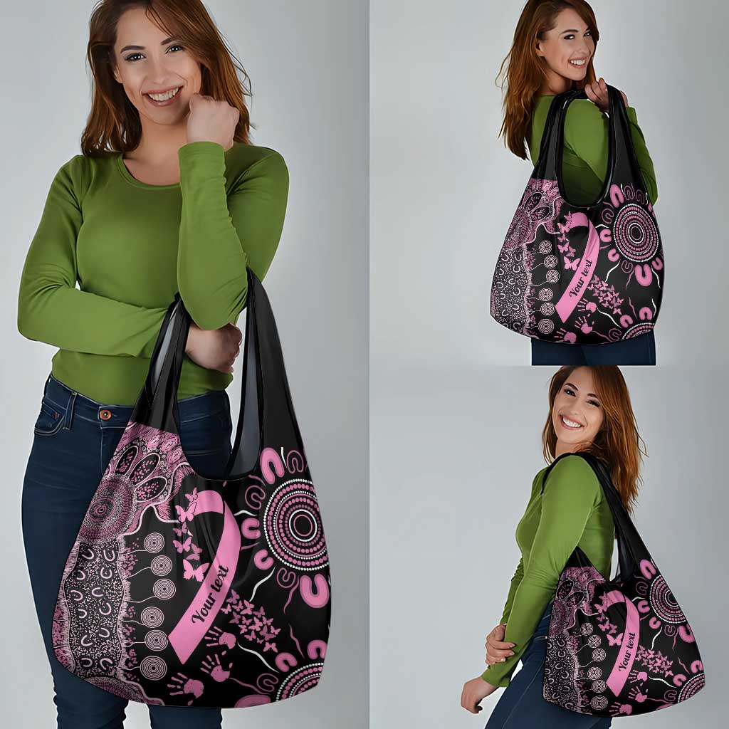 Personalised Aboriginal Ribbons Grocery Bag Beautiful Butterflies Breast Cancer Awareness