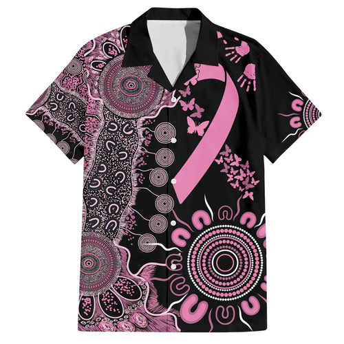 Personalised Aboriginal Ribbons Hawaiian Shirt Beautiful Butterflies Breast Cancer Awareness
