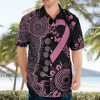 Personalised Aboriginal Ribbons Hawaiian Shirt Beautiful Butterflies Breast Cancer Awareness