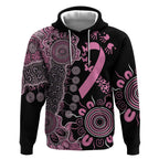 Personalised Aboriginal Ribbons Hoodie Beautiful Butterflies Breast Cancer Awareness