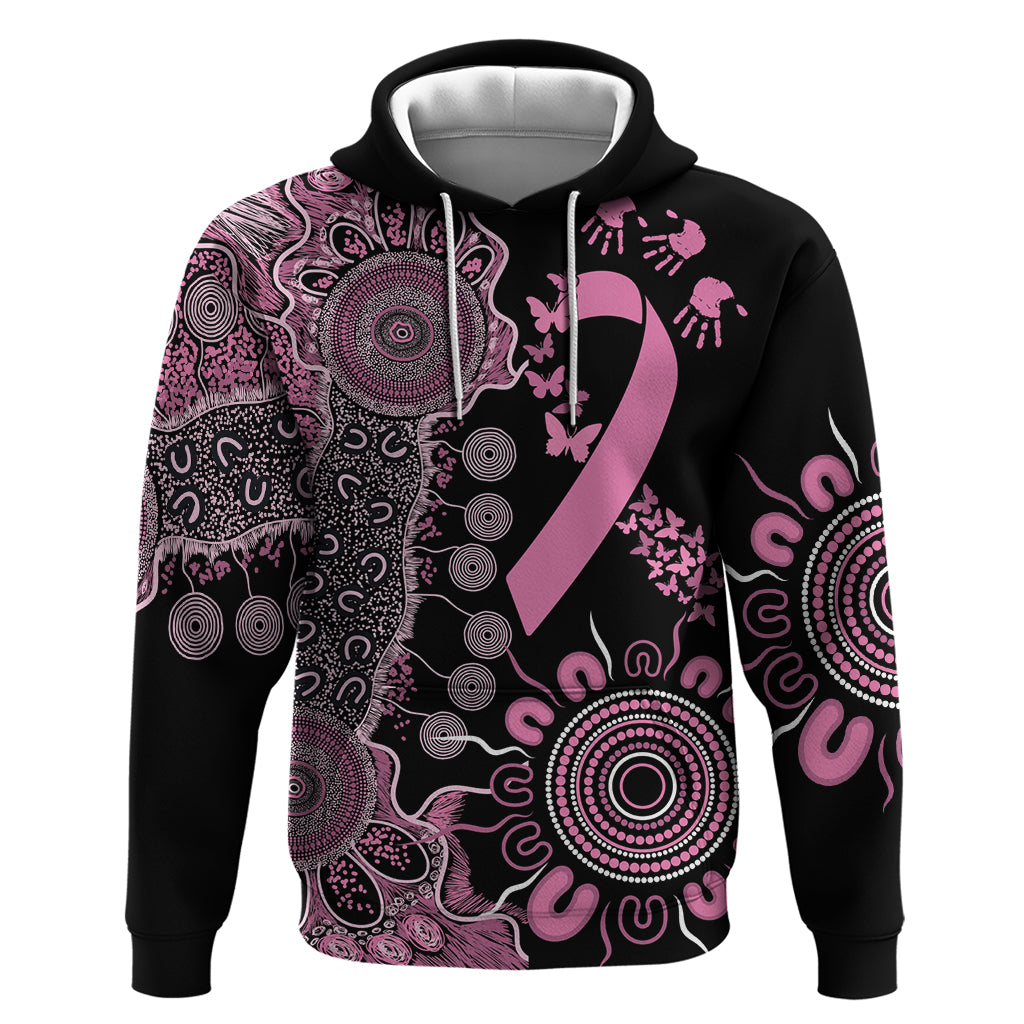 Personalised Aboriginal Ribbons Hoodie Beautiful Butterflies Breast Cancer Awareness