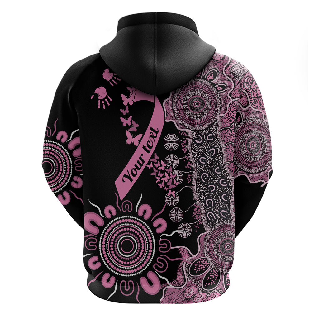 Personalised Aboriginal Ribbons Hoodie Beautiful Butterflies Breast Cancer Awareness