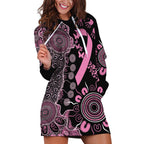 Personalised Aboriginal Ribbons Hoodie Dress Beautiful Butterflies Breast Cancer Awareness