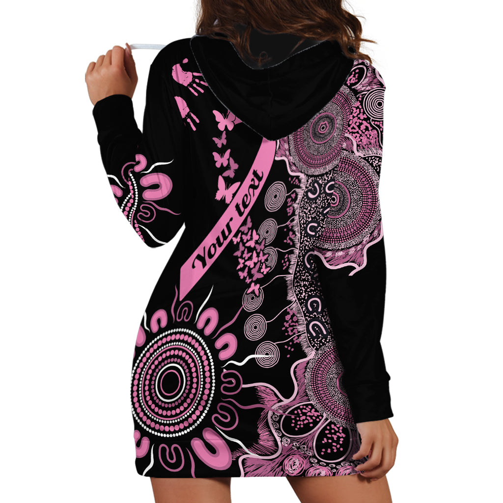 Personalised Aboriginal Ribbons Hoodie Dress Beautiful Butterflies Breast Cancer Awareness