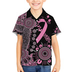 Personalised Aboriginal Ribbons Kid Hawaiian Shirt Beautiful Butterflies Breast Cancer Awareness
