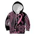Personalised Aboriginal Ribbons Kid Hoodie Beautiful Butterflies Breast Cancer Awareness
