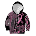 Personalised Aboriginal Ribbons Kid Hoodie Beautiful Butterflies Breast Cancer Awareness