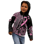 Personalised Aboriginal Ribbons Kid Hoodie Beautiful Butterflies Breast Cancer Awareness