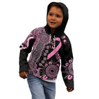Personalised Aboriginal Ribbons Kid Hoodie Beautiful Butterflies Breast Cancer Awareness
