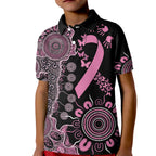 Personalised Aboriginal Ribbons Kid Polo Shirt Beautiful Butterflies Breast Cancer Awareness