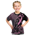 Personalised Aboriginal Ribbons Kid T Shirt Beautiful Butterflies Breast Cancer Awareness