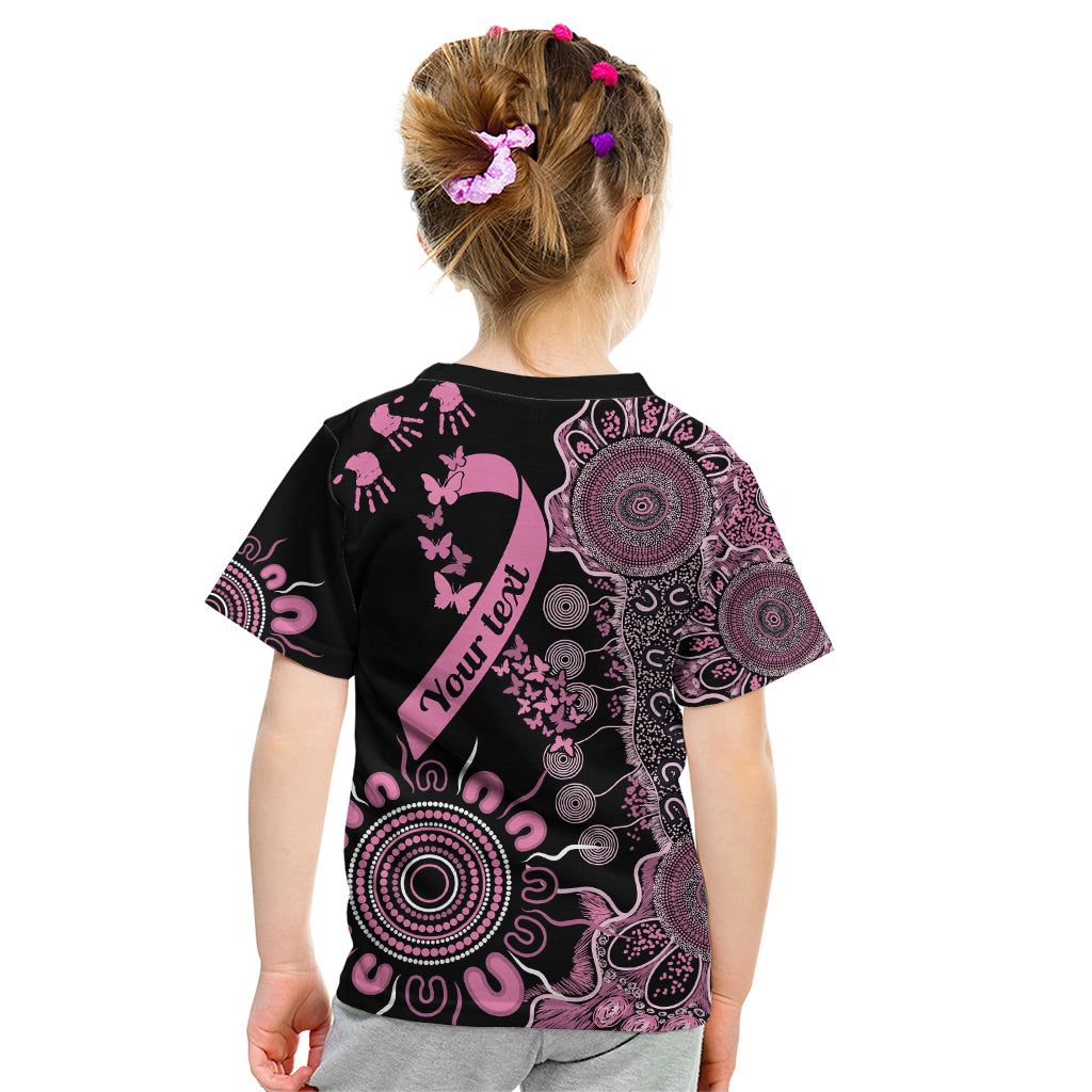 Personalised Aboriginal Ribbons Kid T Shirt Beautiful Butterflies Breast Cancer Awareness