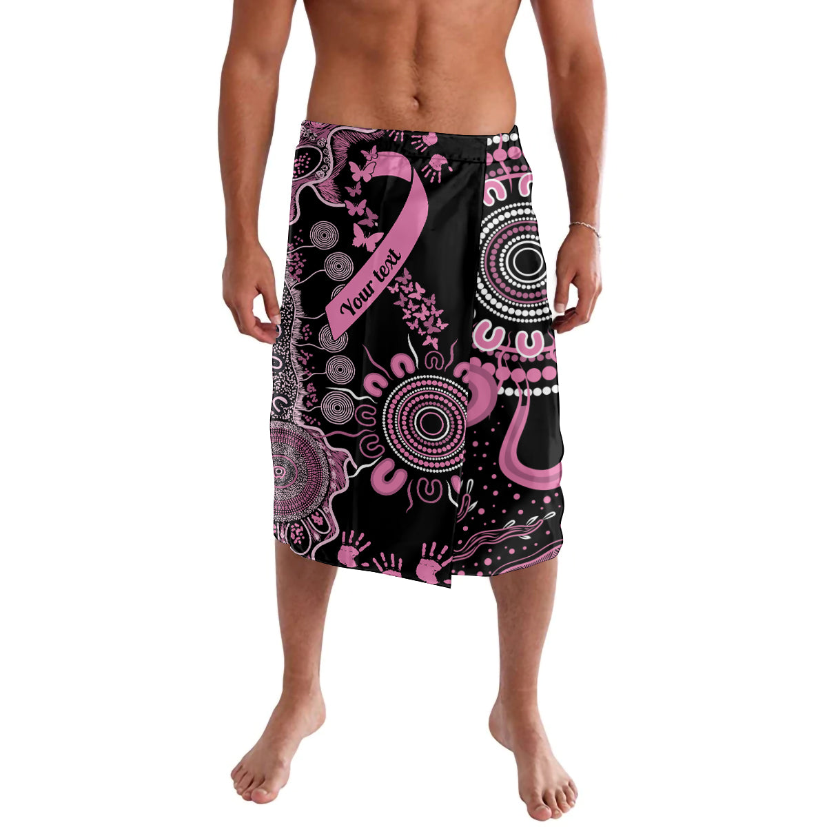 Personalised Aboriginal Ribbons Lavalava Beautiful Butterflies Breast Cancer Awareness