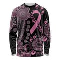 Personalised Aboriginal Ribbons Long Sleeve Shirt Beautiful Butterflies Breast Cancer Awareness