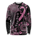 Personalised Aboriginal Ribbons Long Sleeve Shirt Beautiful Butterflies Breast Cancer Awareness