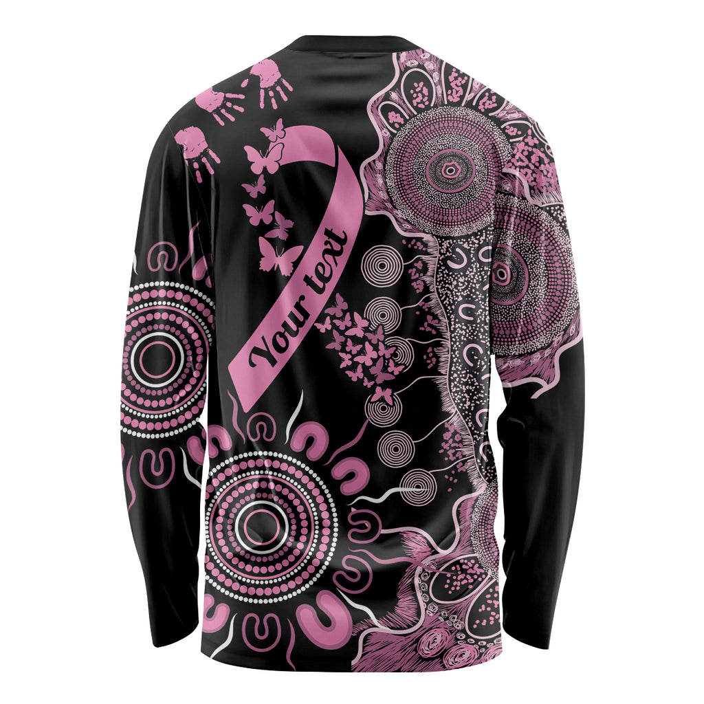 Personalised Aboriginal Ribbons Long Sleeve Shirt Beautiful Butterflies Breast Cancer Awareness