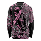 Personalised Aboriginal Ribbons Long Sleeve Shirt Beautiful Butterflies Breast Cancer Awareness