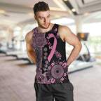 Personalised Aboriginal Ribbons Men Tank Top Beautiful Butterflies Breast Cancer Awareness