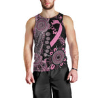 Personalised Aboriginal Ribbons Men Tank Top Beautiful Butterflies Breast Cancer Awareness