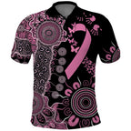 Personalised Aboriginal Ribbons Polo Shirt Beautiful Butterflies Breast Cancer Awareness