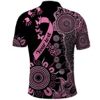 Personalised Aboriginal Ribbons Polo Shirt Beautiful Butterflies Breast Cancer Awareness