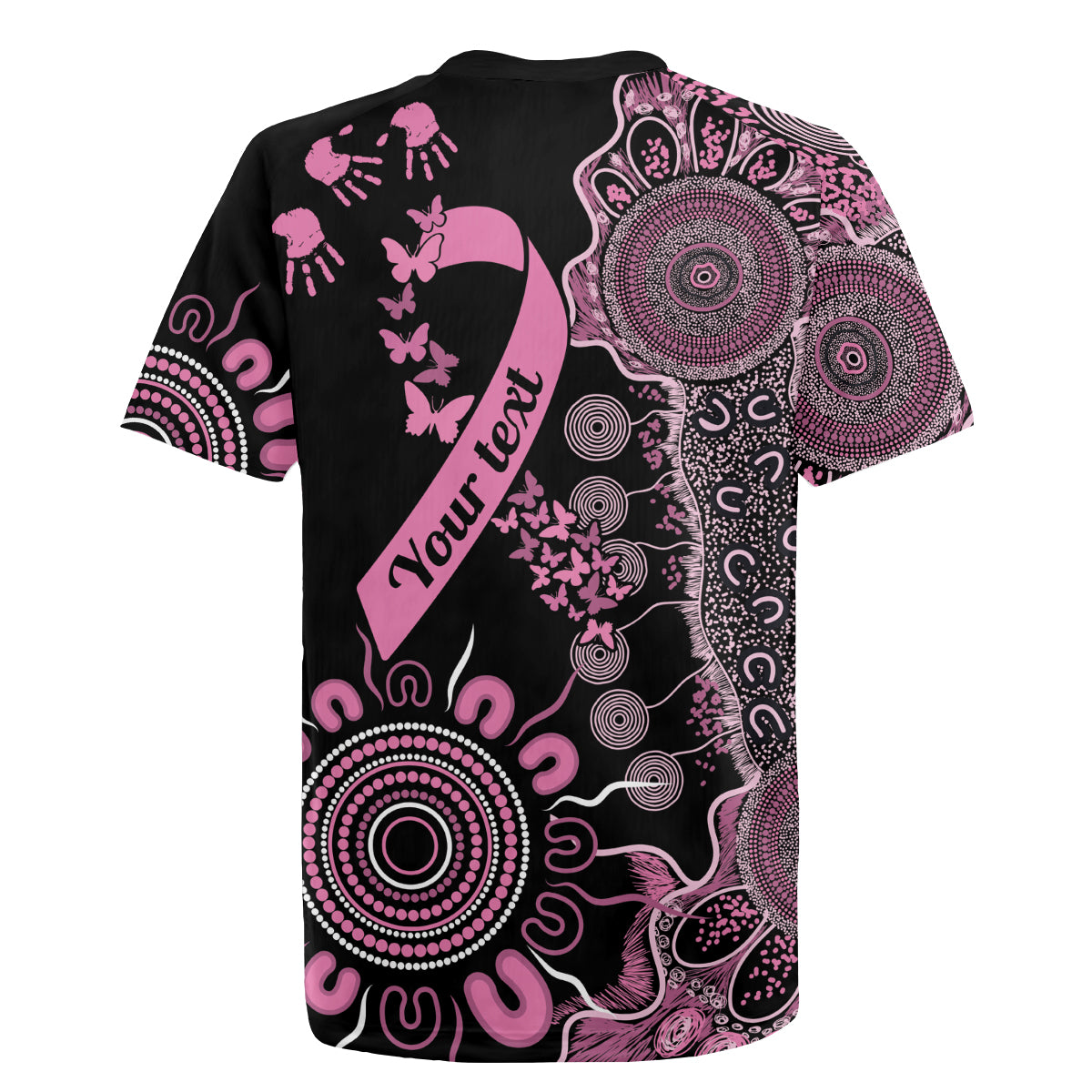 Personalised Aboriginal Ribbons Rugby Jersey Beautiful Butterflies Breast Cancer Awareness