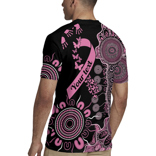 Personalised Aboriginal Ribbons Rugby Jersey Beautiful Butterflies Breast Cancer Awareness
