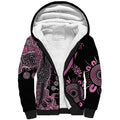 Personalised Aboriginal Ribbons Sherpa Hoodie Beautiful Butterflies Breast Cancer Awareness
