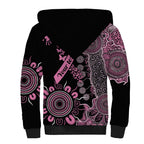 Personalised Aboriginal Ribbons Sherpa Hoodie Beautiful Butterflies Breast Cancer Awareness