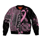 Personalised Aboriginal Ribbons Sleeve Zip Bomber Jacket Beautiful Butterflies Breast Cancer Awareness