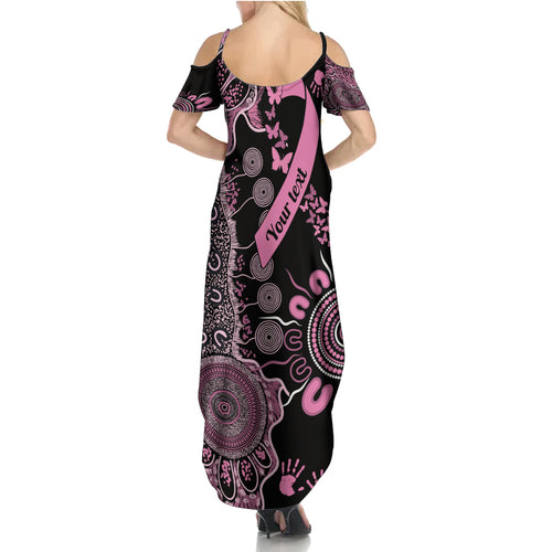 Personalised Aboriginal Ribbons Summer Maxi Dress Beautiful Butterflies Breast Cancer Awareness