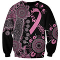 Personalised Aboriginal Ribbons Sweatshirt Beautiful Butterflies Breast Cancer Awareness