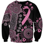 Personalised Aboriginal Ribbons Sweatshirt Beautiful Butterflies Breast Cancer Awareness