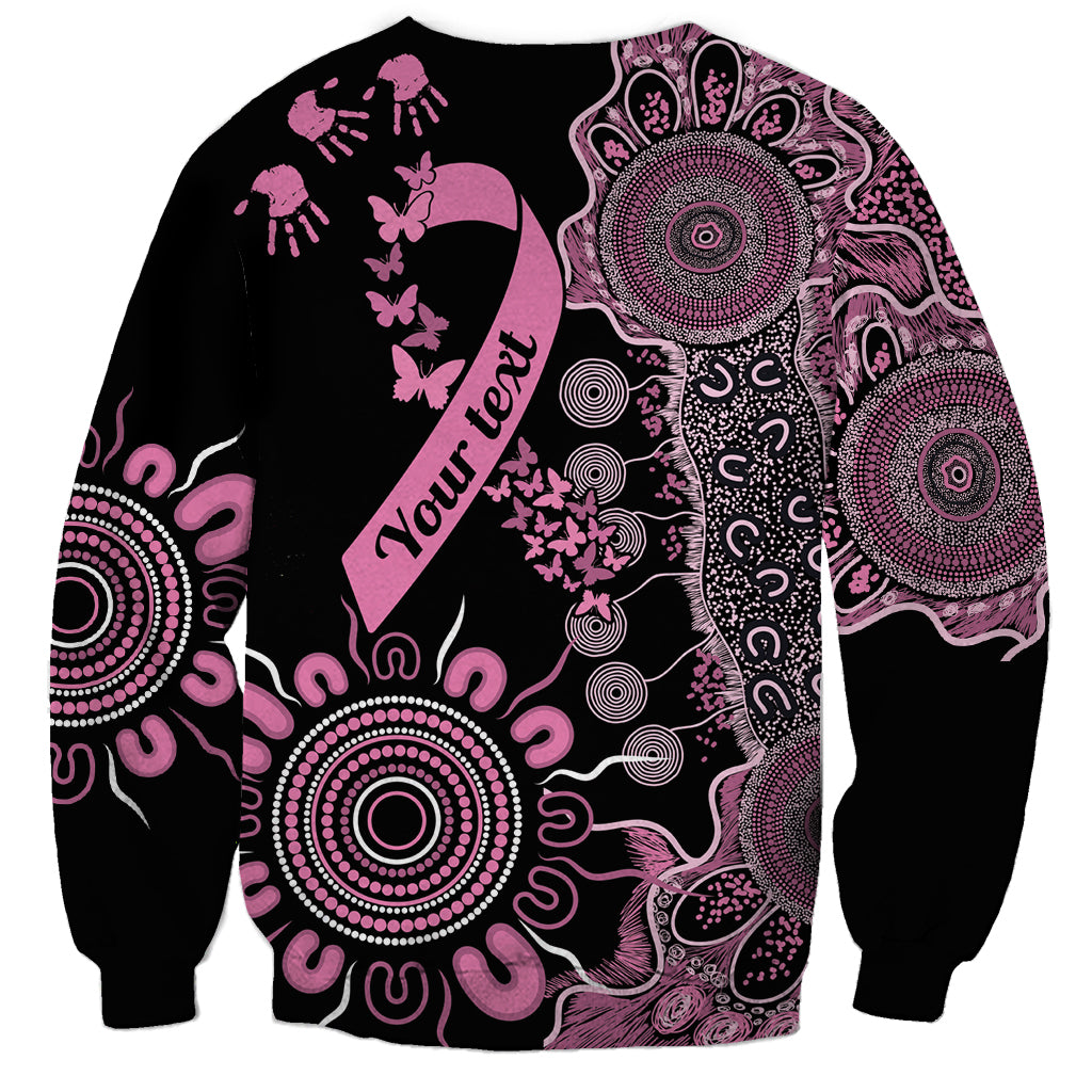 Personalised Aboriginal Ribbons Sweatshirt Beautiful Butterflies Breast Cancer Awareness