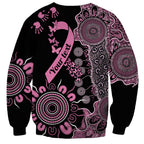 Personalised Aboriginal Ribbons Sweatshirt Beautiful Butterflies Breast Cancer Awareness