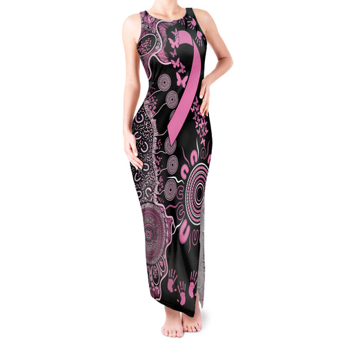 Personalised Aboriginal Ribbons Tank Maxi Dress Beautiful Butterflies Breast Cancer Awareness