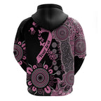 Personalised Aboriginal Ribbons Zip Hoodie Beautiful Butterflies Breast Cancer Awareness