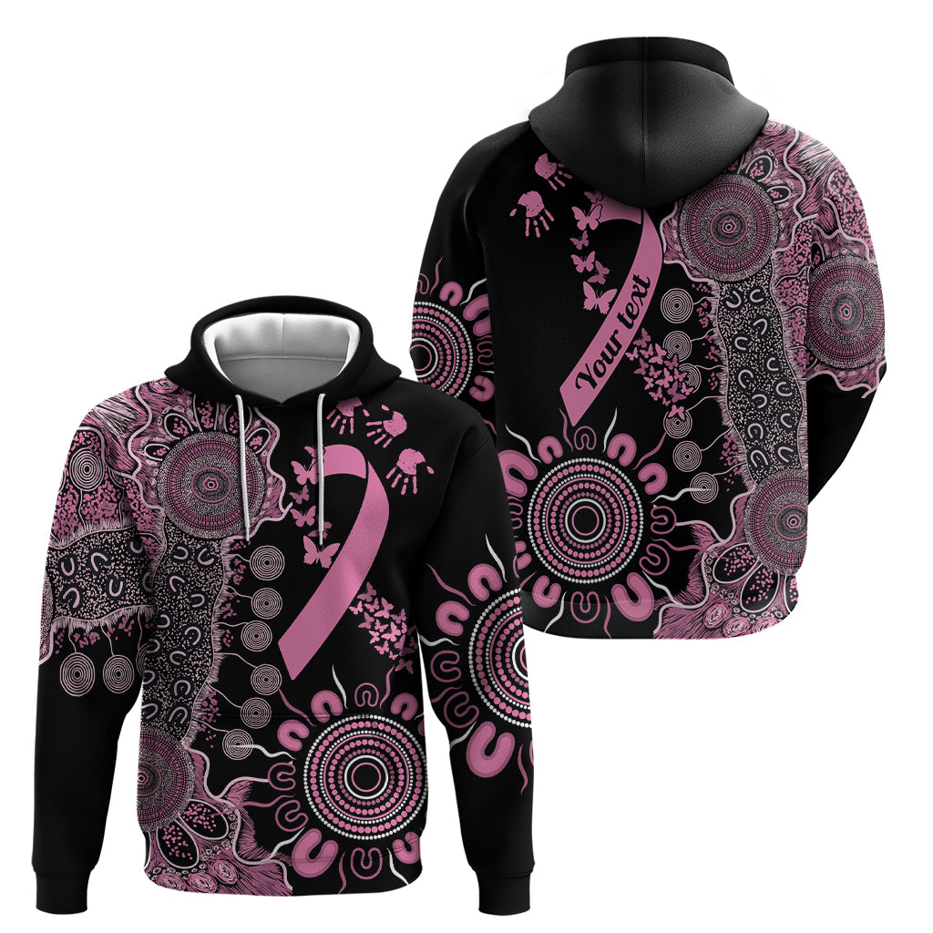 Personalised Aboriginal Ribbons Zip Hoodie Beautiful Butterflies Breast Cancer Awareness
