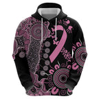 Personalised Aboriginal Ribbons Zip Hoodie Beautiful Butterflies Breast Cancer Awareness