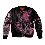 Personalised Aboriginal Ribbons Bomber Jacket Think Pink Butterfly Art Wall Clock Breast Cancer